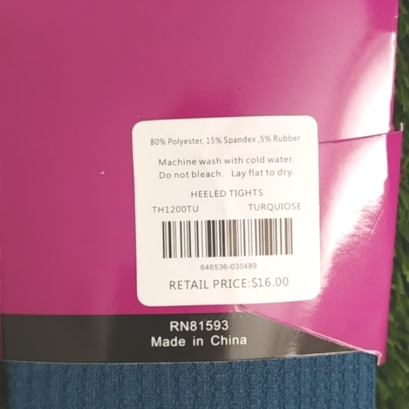 Tights 2 pairs, burgundy & teal NWT - Picture 3 of 3